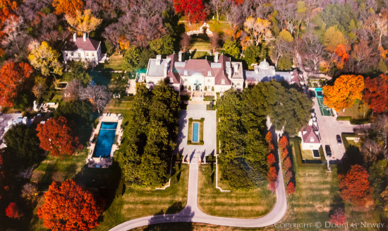 Aerial view of Crespi/Hicks Estate home