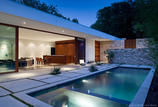 A modern home designed in the 21st century by Wernerfield Architects.