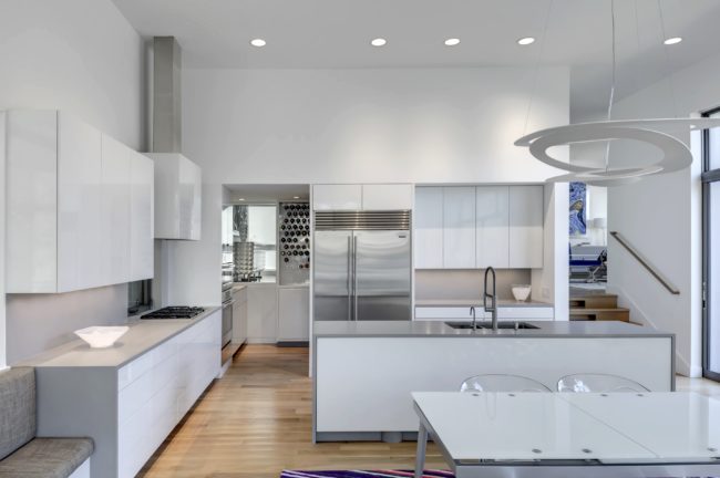 Modern home kitchen in Marc McCollum-designed home.