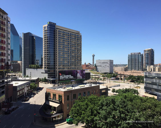View across Downtown Dallas to the Perot Museum